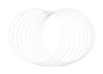 Rayher 25214102 metal rings, pack of 10 (pack of 1), 25 cm diameter, white coated, thickness approx. 3 mm, wire rings for crafts, for wrapping, dreamcatcher, floristry, wedding wreath, hoops