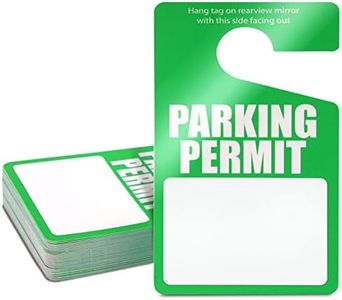 Juvale 50 Pack Green Parking Permit Hang Tags, Temporary Hanging Passes Blank Plastic Placards for Car Rear View Mirror, Bulk (3 x 5 in)