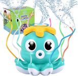 Urdhva Retail Octopus Water Spray Sprinkler for Kids and Toddlers, Summer Toy for Lawn,Terrace and Garden Games with 8 Wiggle Tubes, Fun Toys for 3,4,5,6,7 Year Old Boys Girls (1 Piece, Green Color)