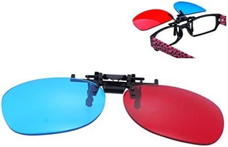 Milisten 2pcs 3D Clip On Glasses Red Blue Glasses 3D Glasses Myopia Special Stereo Clip for 3D TV Cinema Films DVD Viewing Home Movies