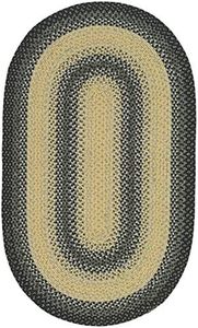 (1.2mx1.8moval, Black/Grey) - Safavieh Braided Black/Grey Rug Rug Size: Oval 4' x 6'