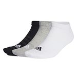 Adidas Unisex Cotton C SPW LOW 3P Sports Socks medium grey heather/white/black (M)