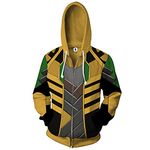 LGYCB Men's Zip Up Hoodies Loki Cosplay Long Sleeve Sweatshirt Jacket Casual Zip Up Hooded Top Soft Cosy Outerwear 3D Print Tracksuits Coat,Loki-Adults(2XL)