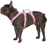 Huntboo No Escape Dog Harness, Escape Proof Harness, Fully Reflective Harness with Padded Handle, Breathable,Durable, Adjustable Vest for Small Dogs Walking, Training, and Running Gear（Pink,S)