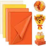 woric 160 Sheets Orange Tissue Paper for Gift Bags, 20 X 14 Inches Yellow Tissue Paper Bulk for Art Crafts Fall Halloween Birthday Party Decorations