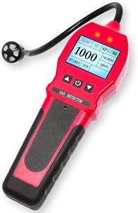 Gas Leak Detector by Forensics | 0-10,000ppm | Water, Dust & Explosion Proof | Li-Ion Battery | Natural Gas, Propane, Methane & Combustibles | RED Color
