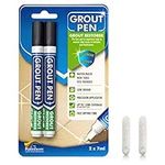 Grout Pen Black Tile Paint Marker: Waterproof Grout Paint, Tile Grout Colorant and Sealer Pen - Narrow 5mm, 2 Pack, Black