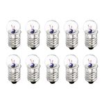 sourcing map E10 Screw Base Miniature Bulbs DC 2.5V Warm Yellow Light Mini Lamps with Storage Box, 1 Set/10 Pack