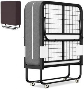 ISOSIL Klappbett 90x200cm Gästebett Klappbarer mit 13CM Schaumstoffmatratze Gästebett Klappbarer Metallbettrahmen Klappbett mit Rollen Klappbares Metallbett 200 kg Belastbarkeit Staubs