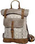Myra Bag Classy Leather & Upcycled Canvas Backpack S-1237