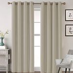 Window Treatment Curtains 200x120cm (WxL) , Home Fashion Window Treatment, Privacy Blinds Ultra Luxurious Elegant, for Kitchen/Bedroom - Beige 2 Panel
