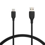 Amazon Basics USB-C to USB-A 2.0 Fast Charger Cable, 480Mbps Speed, USB-IF Certified, for Apple iPhone 15, iPad, Samsung Galaxy, Tablets, Laptops, 0.91 m, Black