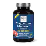 New Nordic Magnesium Glycinate Gummies, 60 Vegan Chews, 30-Day Supply, Gentle on Stomach - Supports Energy, Muscle and Heart Function for Adults & Kids
