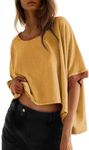 Dokotoo Womens Tops Crewneck Color Block Cute Tops for Women 2024 Summer Tshirts Shirts for Women Blouses for Women Business Casual Ladies Tops and Blouses