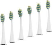 Voom Sonic Pro 7 Series Replacement Brush Heads Advanced Bristle Technology Soft Dupont Nylon Bristles Oral Care - White - 6 Count (Pack of 1)