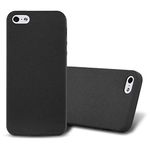 cadorabo Case works with Apple iPhone 5 / iPhone 5S / iPhone SE in FROST BLACK - Shockproof and Scratch Resistant TPU Silicone Cover - Ultra Slim Protective Gel Shell Bumper Back Skin