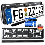 autooptimierer.de A1252 Number Plate Holder Set of 2 Black Stable Weather-Resistant Number Plate Holder Car Number Plate Holder Number Plate Holder Set of 2