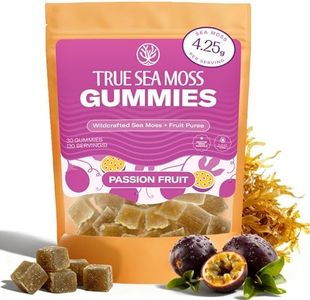 True Sea Moss Gummies – High Potency 4250mg Wildcrafted Irish Sea Moss Gel Extract per Serving + Passion Fruit Flavor – With Coconut Sugar & Real Fruit Purée – 30 Gummies (30 Servings)