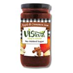 VIStevia Sugar Free Apple and Cinnamon Jam, Diabetic & Keto Friendly - Sweetened Naturally With Stevia and Erythritol, More Than 60% Apple Chunks in each Jar - Delicious To Taste, Pack of 1 (400G)