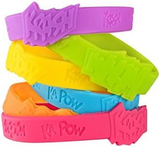 24 Assorted Superhero Comic Quotes & Sayings Colorful Rubber Jelly Bracelets for Children Birthdays, Party Favors, Kid's Goody Bags