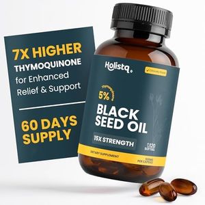 HOLISTQ Cold Pressed Black Seed Oil Capsules 120 Softgels | Nigella Sativa Black Seed Oil 5% TQ Black Cumin Seed Oil for Immune Support, Hair, Skin, Nails, & Joints Vegan Omega 3 6 9 Non-GMO