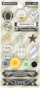 Teresa Collins Designs Memorabilia Chipboard Buttons,