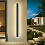 Mikeru 150CM Modern Wall Light, 48W Indoor/Outdoor IP65 Rainproof Hard-Wired Long Wall Light, 3000K Warm White LED Garden Wall Lights for Hallway, Porches, Balcony