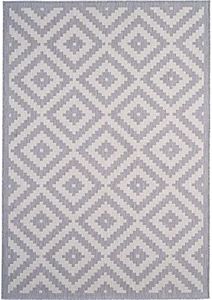 DIAMOND GREY & WHITE OUTDOOR & INDOOR RUG DURABLE WEATHER-PROOF WASHABLE | GARDEN PATIO GARAGE KITCHEN | SMALL, 80X150 CM