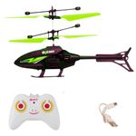 VRIKRION Flying Helicopter,Remote Control Helicopter for 6 + Years Boys Indoor and Outdoor Helicopter, Palm Sensing Helicopter with led Lights (Pack of 1) (b- Green)