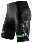 sponeed Men Bike Shorts Cushioned Biking Wear Gear Road Cycling Bottoms, Green Multi, X-Large