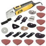 Oscillating Multi Tool 260w 11000-22000rpm 6 Variable Speeds Electric Wolf Combat Tool Multitool Grinder Scraper Sander with 54pc Accessories