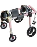 Adjustable Dog Wheelchair for Back & Front Legs, All Aluminum Lightweight Mobility Cart, All-Terrain Pet Wheelchair for Paralysis, Arthritis, Injury Recovery Medium Large Dogs(Small)
