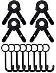 AR500 Steel Target Hangers and Gong Targets Combo Pack, CJEMIX Gong Target Hanging Kit (8 Hooks and 4 Brackets)