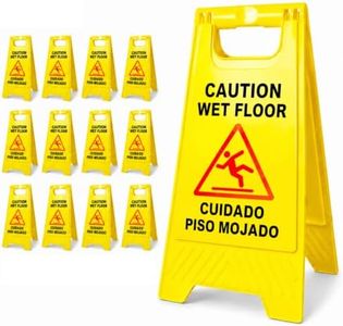 Chasesun 12 Pack Yellow Caution Wet Floor Sign - 24" OSHA Compliant Bilingual Warning Floor Signs for Commercial Use - Foldable A-Frame Safety Sign for Restaurants, Hotels & Malls