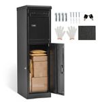 Goplus Package Delivery Boexes for Outside, 18" x 17.5" x 34" Galvanized Steel Parcel Drop Boxes with Lock, Anti-Theft Design, Package Mailbox for Home, Office (12.5" x 16.5" x 43.5")