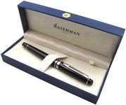 Waterman Expert Premium Rollerball Pen | Black Lacquer with Palladium Trim | Black Ink | Gift Boxed