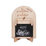 HONOCOOLS Picture Frame, 6.6x5.1 inches, Wood Clip Frame for Ultrasound Photo, Rustic Design, 3x4'', New Baby Grandparent Announcement Gift, Basswood, Decor, Unfinished, Tabletop