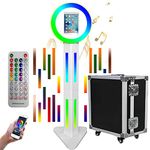 ZLPOWER Portable Photo Booth for iPad 10.2" 10.9" 11" 12.9" Shell Stand Selfie Photobooth with Software Control RGB Ring Light Music Sync Light Box and Flight Case for Parties Wedding Rental (White)