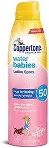 Coppertone WaterBabies Sunscreen Quick Cover Lotion Spray Broad Spectrum SPF 50 (6 Ounce) (Packaging may vary)