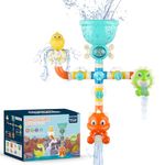 ECHOCUBE Baby Bath Toys, Baby Bathtub Shower Toys, Cute Animal Dinosaur Spin Water Spray bath toys for Age 1 2 3 4 5 6 + Years Old Boy Girl Toddler,Attaches to Wall &Tub Toy set for Kid