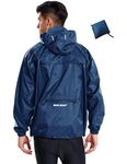 BALEAF Men's Rain Jacket Waterproof Raincoat Windbreaker Packable Pullover Hoodie Athletic Hiking Sport Navy Size M