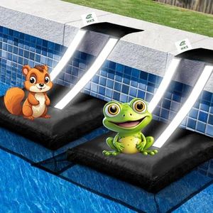 HKZ Animal Saving Escape Ramp for Pool, Frog Saver for Swimming Pools with Reflective Strips, Frog Pool Escape Ramp for Small Critters, Lizards, Ducks, Snakes, Squirrel (2, Black)