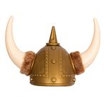 Funny Party Hats Viking Hat with Fur - Medieval Costume - Warrior Helmet