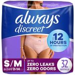 Always Discreet Maximum Classic Cut Incontinence Underwear (Small/Medium) - 32 count