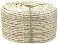 White Sisal Rope 3mm by 164-Feet for Cat Scratching Post Tree Tower Replacement Repair and Replace, DIY Hemp Twine Rope for Kittens Shelves Furniture Window Bed Perch House Climbing, 3mm by 50m