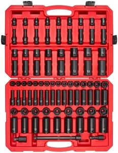 TEKTON 1/2 Inch Drive 6-Point Impact Socket Set, 87-Piece (5/16-1-1/4 in., 8-32 mm) | SID92407