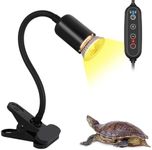 DOMICA Dimmable Reptile Heat Lamp with Timer + 75W UVA UVB Light Bulb, Basking Spot Light Simulated Sunlight, Heating Lamp for Turtle, Lizard, Snake, Beared Dragon, Amphibians