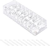 Yesesion Plastic Cable Management Box with 10 Wire Ties, Clear Power Cord Organizer with 8 Compartments, Electronics Organizer for Office, Home Use, Desk Accessories Storage for Stationery Supplies