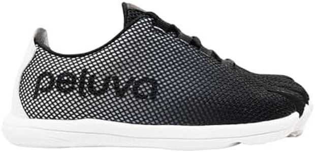 Peluva Strand Sport Mesh Trainer | Women's 5-Toe, Zero-Drop Barefoot Shoes Black/White