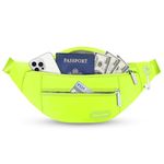 MAXTOP Large Fanny Pack Crossbody Bags for Men Women, Stylish Neno Green Belt Bag Waist Pack Travel Bag Passport Holder for Outdoors Sports Hiking Cycling Jogging,Best Runner Gift